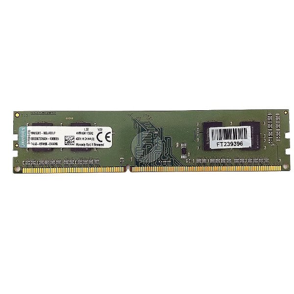 Memória RAM Kingston KVR16N11S6/2 Chip Kingston: DDR3, 2GB, 1Rx16, 1600, UDIMM