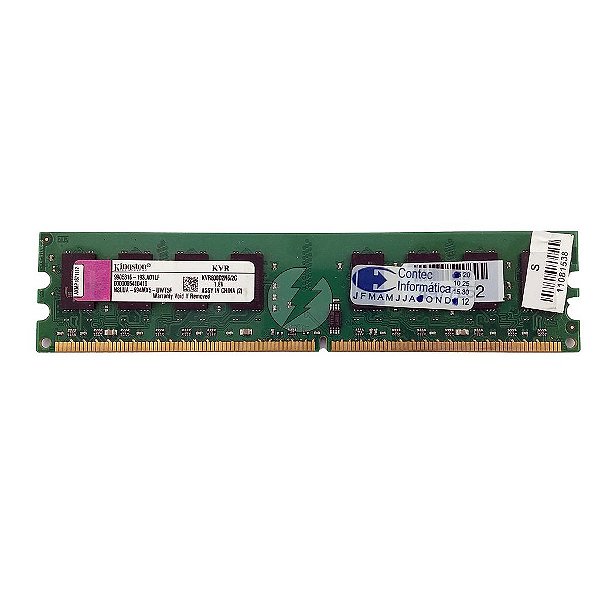 Memória RAM Kingston KVR800D2N6/2G Chip Promos: DDR2, 2GB, 2Rx8, 800, UDIMM