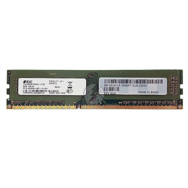 Memória RAM SMART M378B5673EH1-CF8 694H 06HN1R 41U6030 46R3323: DDR3, 2GB, 2Rx8, 1066U, UDIMM