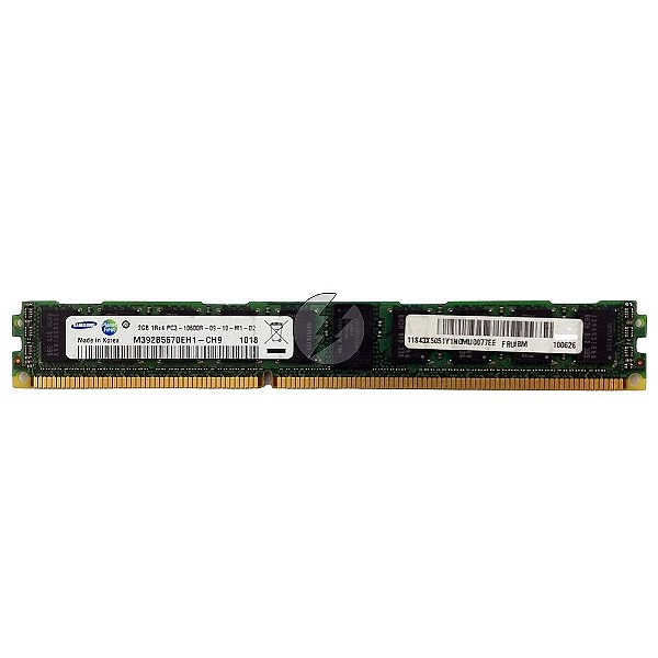 Memória RAM Samsung M392B5670EH1-CH9: DDR3, 2GB, 1Rx4, 1333R, RDIMM, VLP