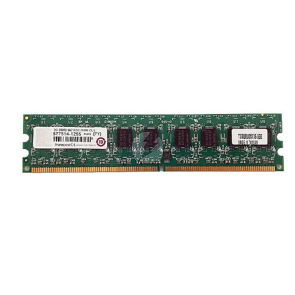 Memória RAM Transcend 577514-1253: DDR2, 2GB, Rx, 667E, ECC UDIMM