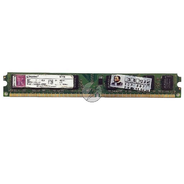 Memória RAM Kingston KVR800D2N6/2G Chip Elpida: DDR2, 2GB, 800, 2Rx8, UDIMM, VLP