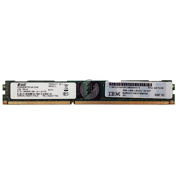 Memória RAM Smart M392B5673FH0-CH9 49Y1438 847H: DDR3, 2GB, 2Rx8, 1333R, RDIMM, VLP