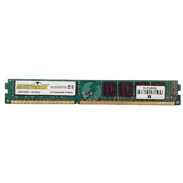 Memória RAM MarkVison MVTD3U2048M1333MHZ: DDR3, 2GB, Rx, 1333, UDIMM, VLP