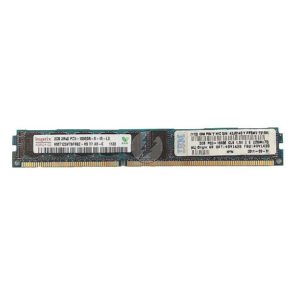 Memória RAM Hynix HMT125V7BFR8C-H9 47J0149 49Y1438: DDR3, 2GB, 2Rx8, 1333R, RDIMM, VLP