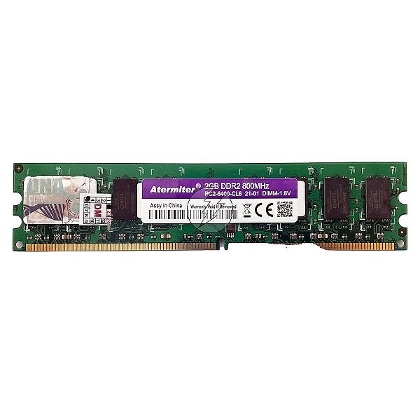 Memória RAM Atermiter Chip Geil: DDR2, 2GB, Rx, 800, UDIMM