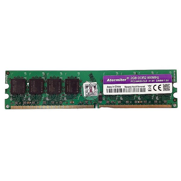 Memória RAM Atermiter Chip Apacer: DDR2, 2GB, Rx, 800, UDIMM
