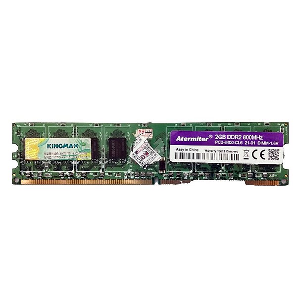 Memória RAM Atermiter Chip KingMax: DDR2, 2GB, Rx, 800, UDIMM