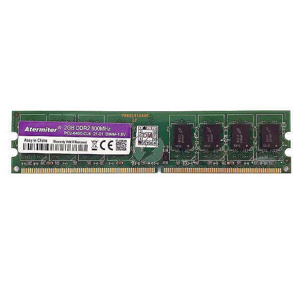 Memória RAM Atermiter Chip Micron: DDR2, 2GB, Rx, 800, UDIMM
