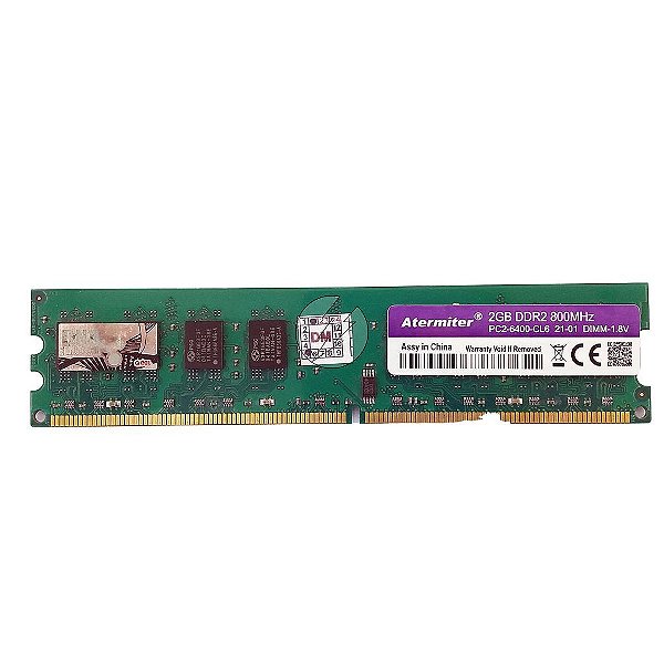 Memória RAM Atermiter Chip PSC: DDR2, 2GB, Rx, 800, UDIMM