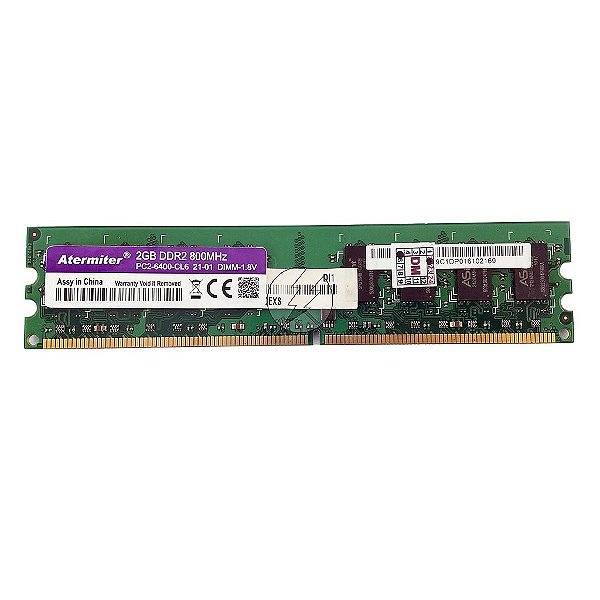 Memória RAM Atermiter Chip ASint: DDR2, 2GB, Rx, 800, UDIMM