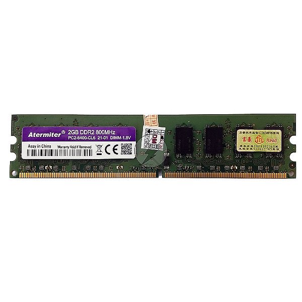 Memória RAM Atermiter Chip Fuhao: DDR2, 2GB, Rx, 800, UDIMM
