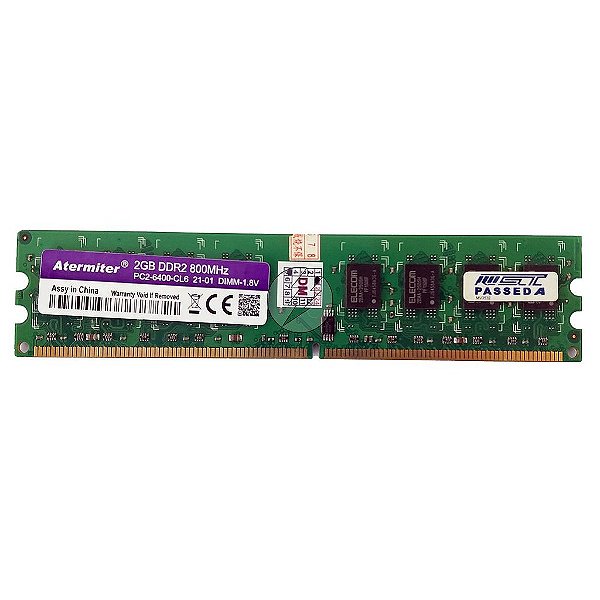 Memória RAM Atermiter Chip Elecom: DDR2, 2GB, Rx, 800, UDIMM