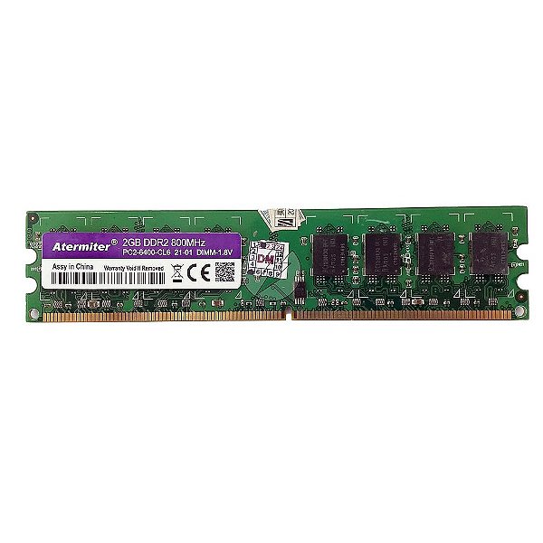 Memória RAM Atermiter Chip Genérica: DDR2, 2GB, Rx, 800, UDIMM