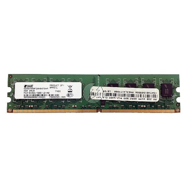 Memória RAM SMART SG564568FG8N6KFSHM 745G: DDR2, 2GB, 2Rx8, 800U, UDIMM