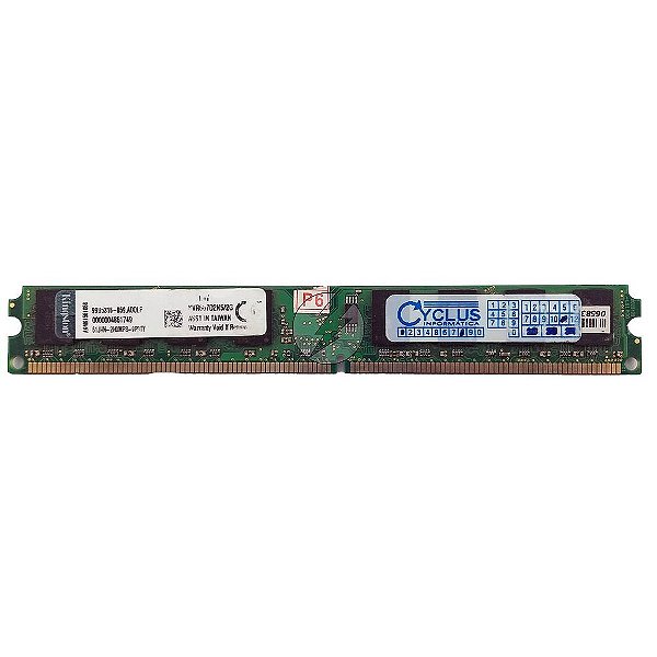 Memória RAM Kingston KVR667D2N5/2G Chip Micron: DDR2, 2GB, 2Rx8, 667, UDIMM, VLP