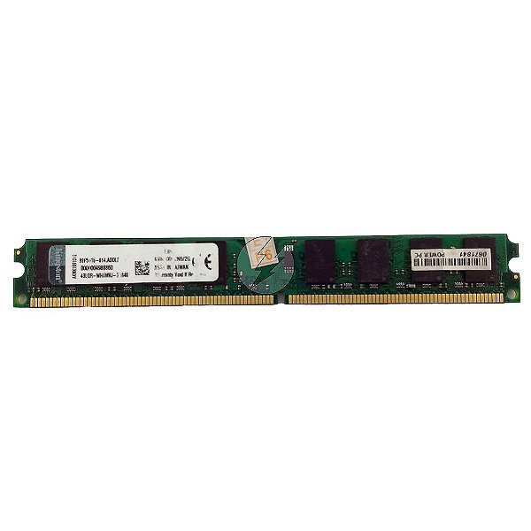 Memória RAM Kingston KVR800D2N6/2G Chip Micron: DDR2, 2GB, 800, 2Rx8, UDIMM, VLP