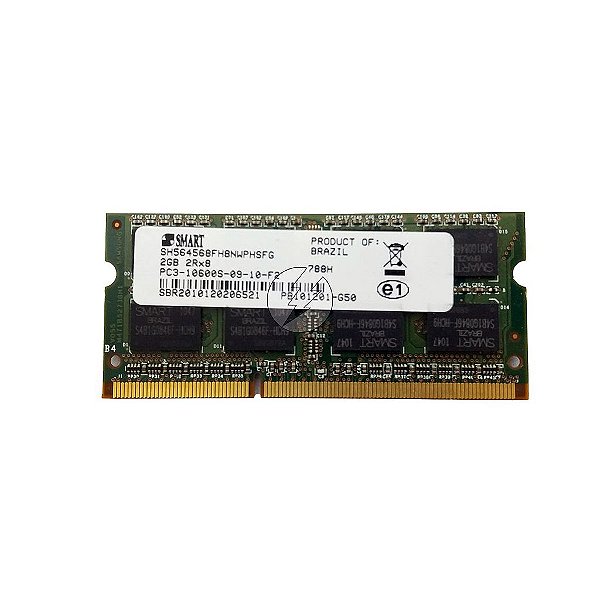Memória RAM Smart SH564568FH8NWPHSFG 788H 0VHC6T 0F4H35 536723-291: DDR3, 2GB, 2Rx8, 1333S, SODIMM