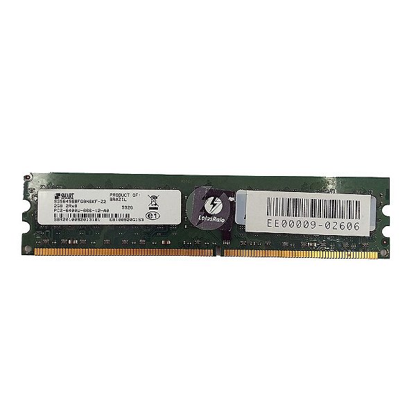 Memória RAM Smart SG564568FG8N6KF-Z2 592G 41X1081: DDR2, 2GB, 2Rx8, 800U, UDIMM