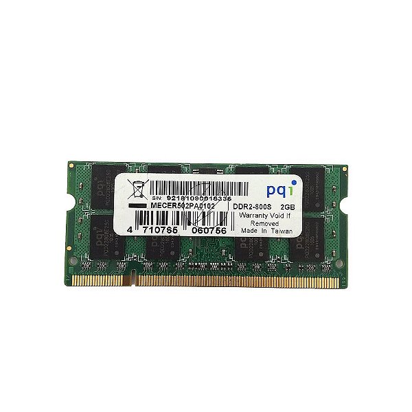 Memória RAM PQI MECER502PA0102: DDR2, 2GB, Rx, 800S, SODIMM