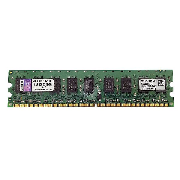 Memória RAM Kingston KVR800D2E6/2G Chip Hynix: DDR2, 2GB, Rx, 800, RDIMM