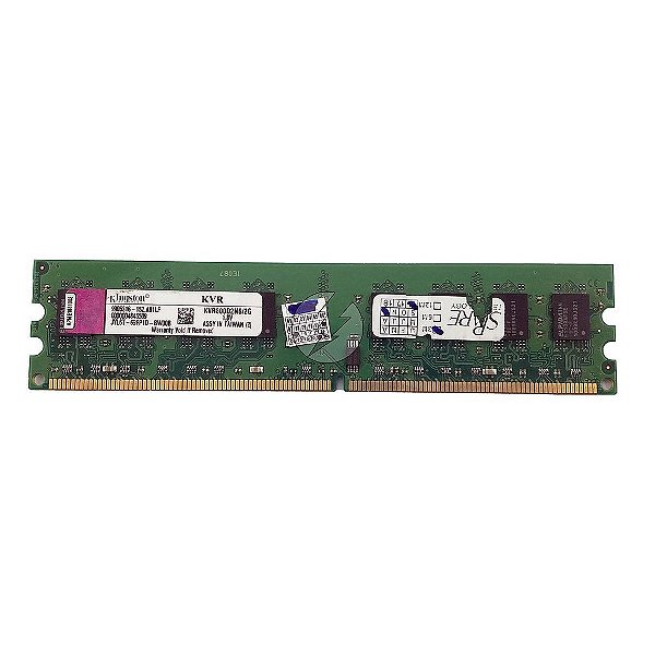 Memória RAM Kingston KVR800D2N6/2G Chip Elpida: DDR2, 2GB, 2Rx8, 800, UDIMM