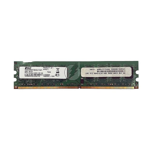Memória RAM SMART SG564568FG8N6KFSGM 720G: DDR2, 2GB, 2Rx8, 800U, UDIMM