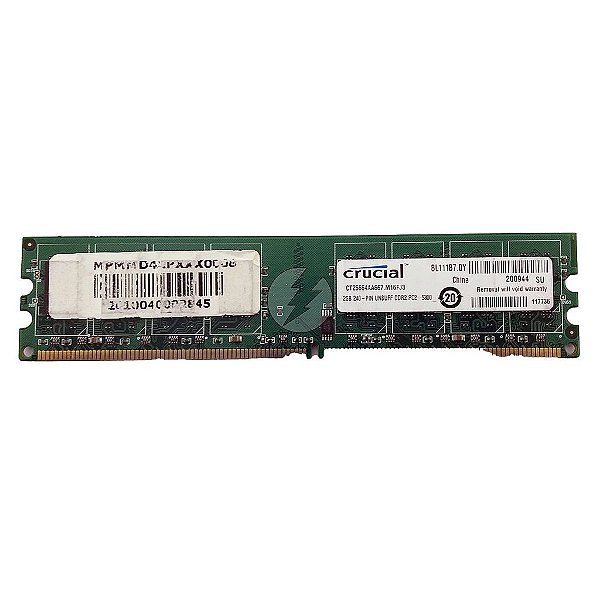 Memória RAM Crucial CT25664AA667.M16FJ3: DDR2, 2GB, Rx, 667, UDIMM
