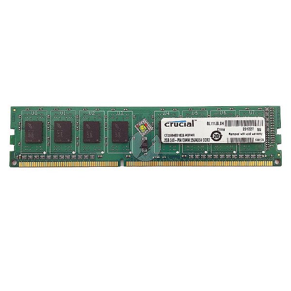 Memória RAM Crucial CT25664BD160B.M8FMR: DDR3, 2GB, 1Rx8, 1600, UDIMM
