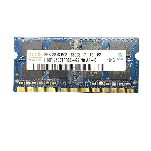 Memória RAM SK hynix HMT125S6TFR8C-G7: DDR3, 2GB, 2Rx8, 1066S, SODIMM