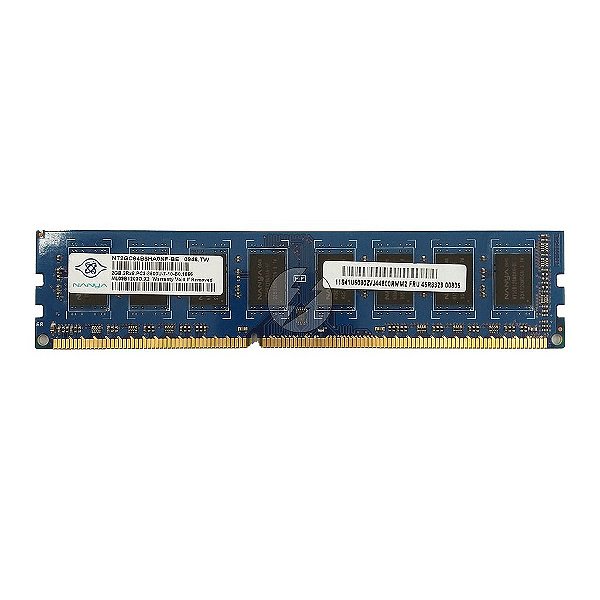 Memória RAM Nanya NT2GC64B8HA0NF-BE 46R3323: DDR3, 2GB, 2Rx8, 1066U, UDIMM