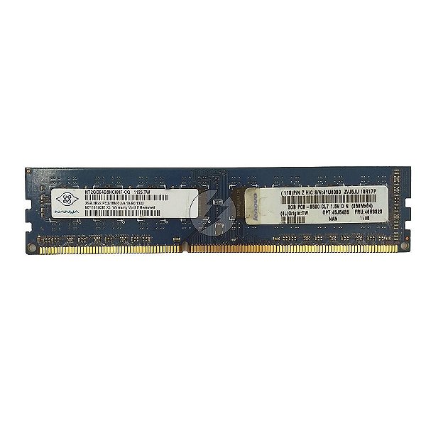 Memória RAM Nanya NT2GC64B8HC0NF-CG 41U6030 46R3323: DDR3, 2GB, 2Rx8, 1333U, UDIMM