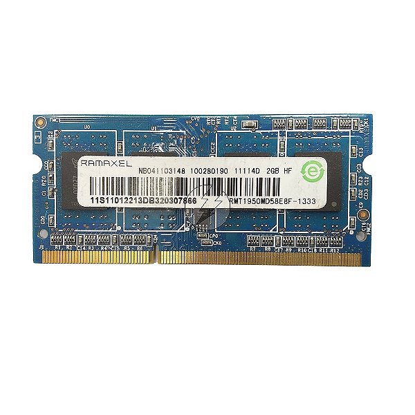 Memória RAM Ramaxel RMT1950MD58E8F-1333: DDR3, 2GB, Rx, 1333, SODIMM