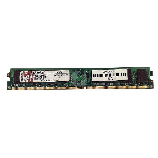 Memória RAM Kingston KVR667D2N5/2G-SP Chip Hynix: DDR2, 2GB, Rx, 667, UDIMM, VLP