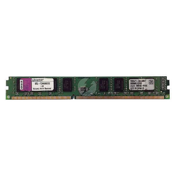 Memória RAM Kingston KTL-TCM58B/2G Chip Hynix: DDR3, 2GB, Rx, 1066, UDIMM, VLP