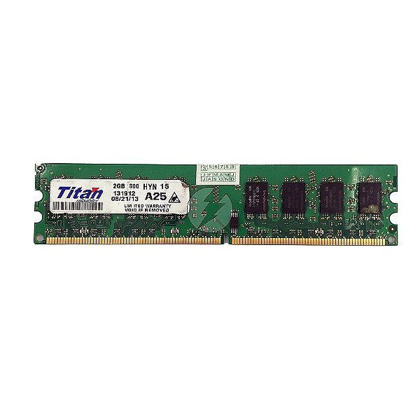 Memória RAM Titan 131912 HYN 16: DDR2, 2GB, Rx, 800, UDIMM