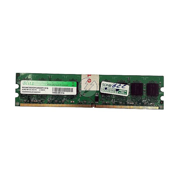 Memória RAM Blitz BD2667002GMU(RAQPE1B16): DDR2, 2GB, Rx, 667, UDIMM
