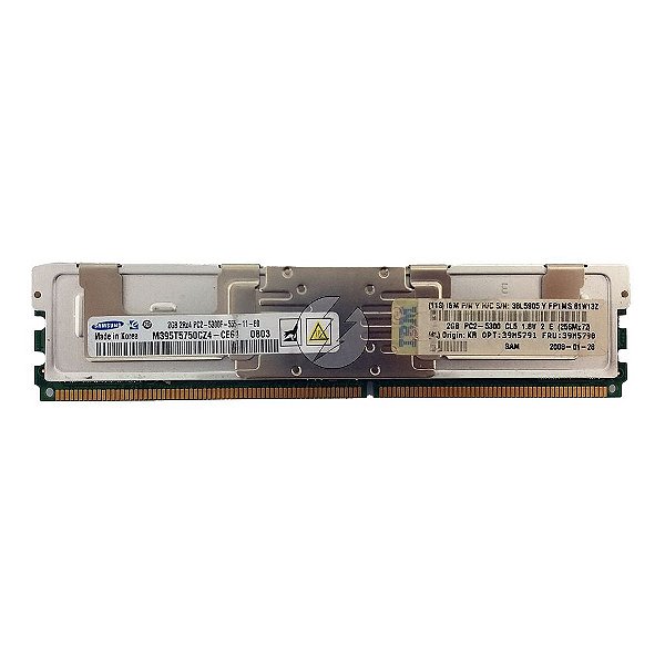 Memória RAM Samsung M395T5750CZ4-CE61 38L5905 39M5790: DDR2, 2GB, 2Rx4, 667F, FBDIMM