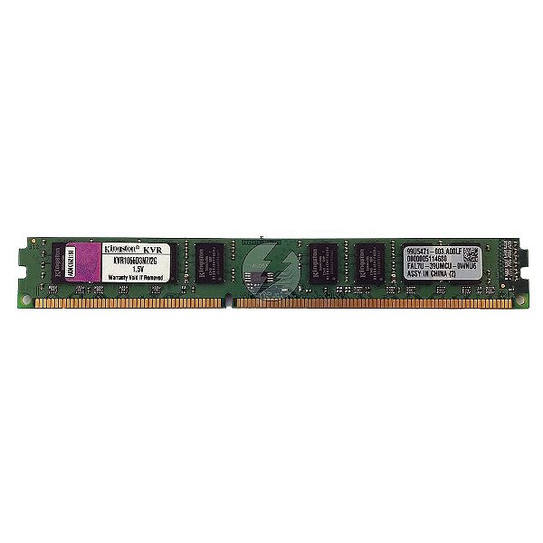 Memória RAM Kingston KVR1066D3N7/2G Chip Kingston: DDR3, 2GB, 2Rx8, 1066, UDIMM, VLP