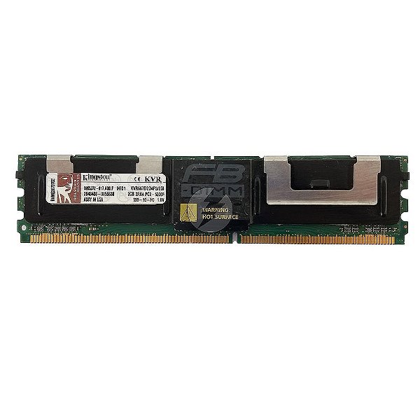 Memória RAM Kingston KVR667D2D4F5/2GI: DDR2, 2GB, 2Rx4, 667F, FBDIMM