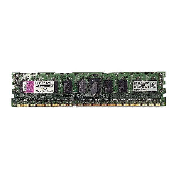 Memória RAM Kingston KVR1066D3S4R7S/2GI Chip Elpida: DDR3, 2GB, 1Rx4, 1066, RDIMM
