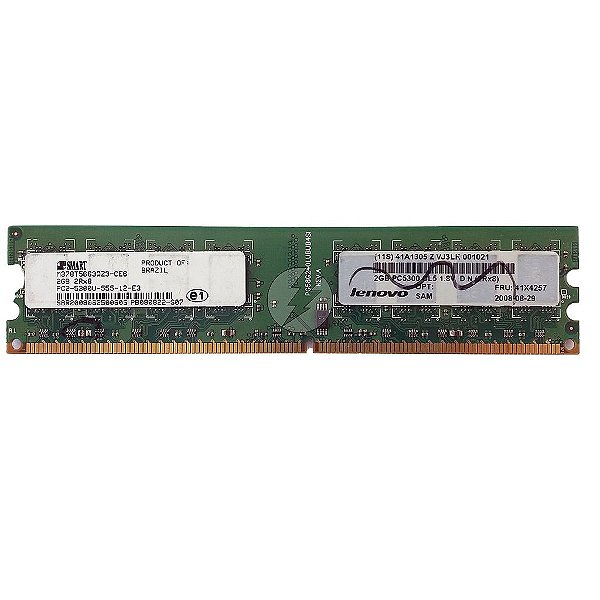 Memória RAM SMART M378T5663QZ3-CE6 41A1305 41X4257: DDR2, 2GB, 2Rx8, 667U, UDIMM