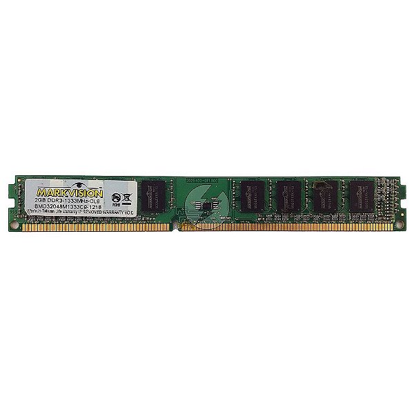 Memória RAM MarkVision BMD21048M1333C9: DDR3, 2GB, Rx, 1333, UDIMM, VLP