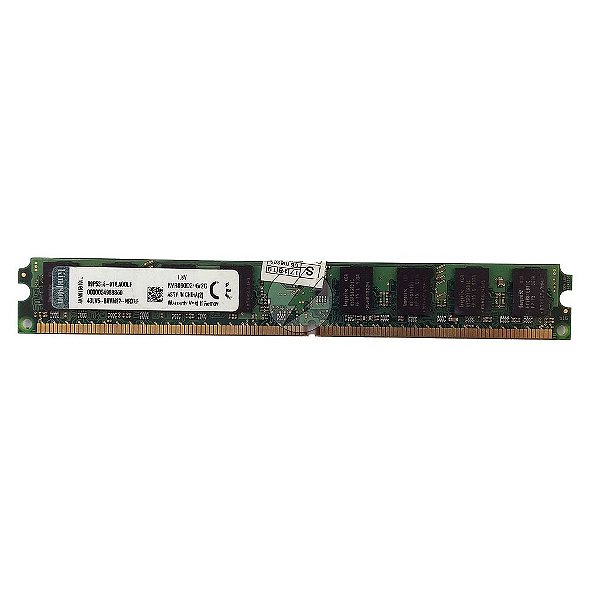 Memória RAM Kingston KVR800D2N6/2G Chip Hynix: DDR2, 2GB, 800, 2Rx8, UDIMM, VLP