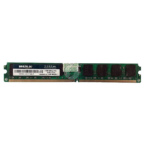 # Memória RAM Brazil PC BPC800D2CL6/2GG: DDR2, 2GB, 800, UDIMM, VLP