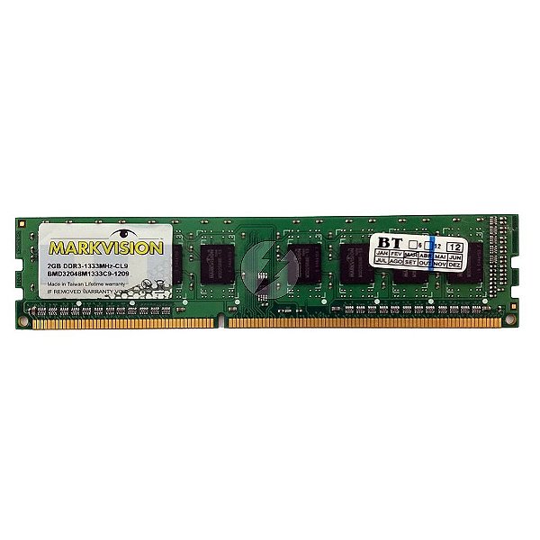 Memória RAM MarkVision BMD32048M1333C9-1209: DDR3, 2GB, Rx, 1333, UDIMM