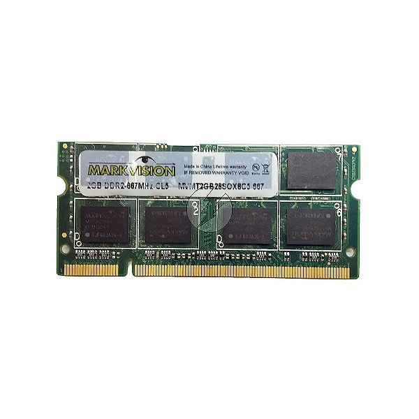 Memória RAM MarkVision MVMT2GB28SOX8C5-667: DDR2, 2GB, Rx, 667, SODIMM