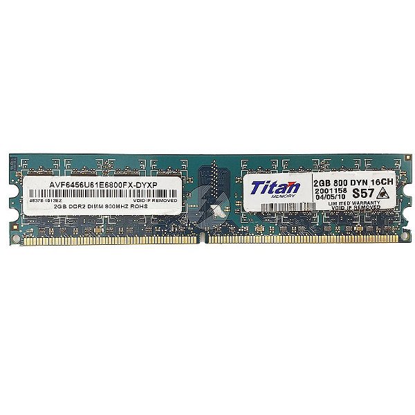 Memória RAM Avant AVF6456U61E6800FX-DYXP: DDR2, 2GB, Rx, 800, UDIMM