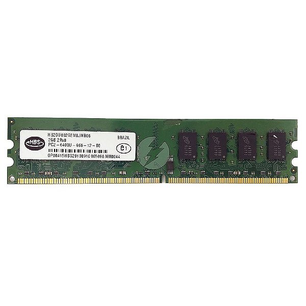 Memória RAM HBS HB2DU002GEM8JMB08 MM0044: DDR2, 2GB, 2Rx8, 800U, UDIMM
