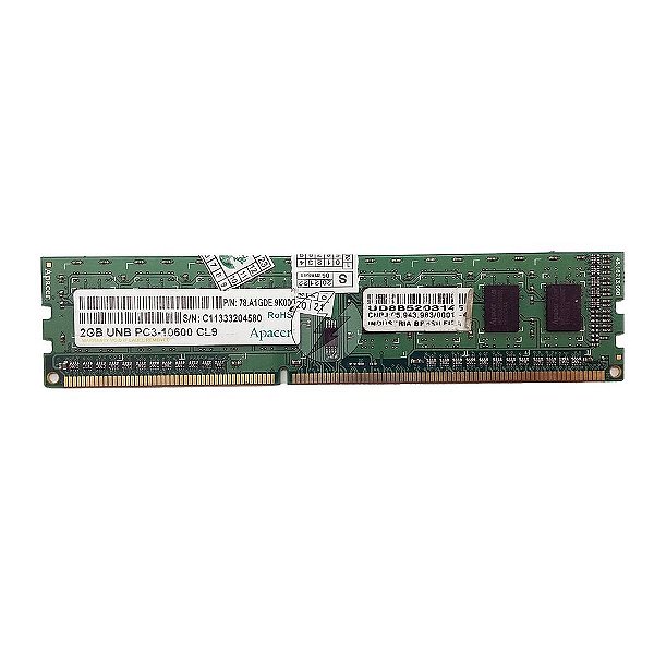 Memória RAM Apacer 78.A1GDE.9K000: DDR3, 2GB, Rx, 1333, UDIMM